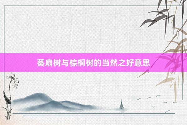 葵扇树与棕榈树的当然之好意思